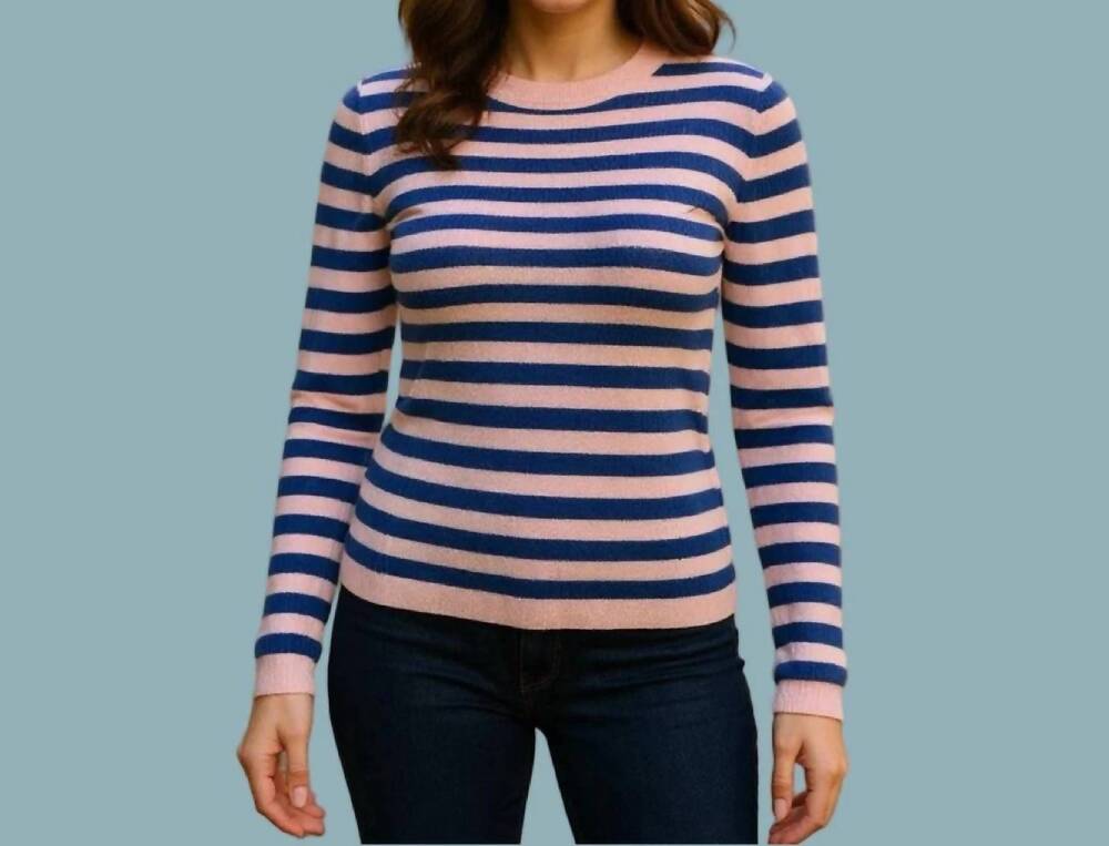 NEW FRNCH camelya top in pink stripe